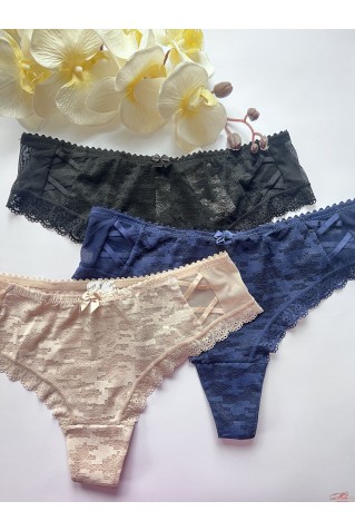 Трусики бразиліана із мікросіточки з мереживом Annajolly 125